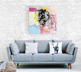 Youth by Shmutz, 2021 Original Pop Art Painting Mixed-Media on Canvas Living Room