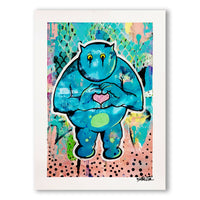 Shmonster Pastel by Shmutz Art, 2021 Original Pop Art Painting on Paper 50x70cm front view